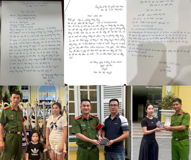 Công an phường Hồng Bàng nhận được 03 thư cảm ơn của Nhân dân